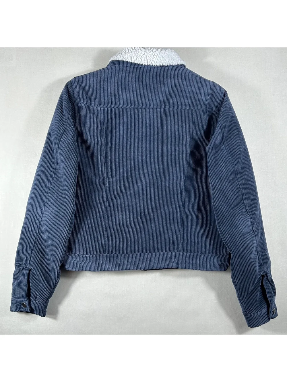 Fashion Nova Boy’s Size Small Navy Sherpa Lined Corduroy Jacket Button Down